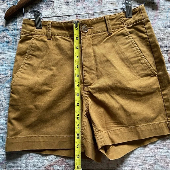LOFT High Waist Twill Shorts Size 00 Brown Bronze NEW “The Washed Twill Short” - Picture 10 of 15